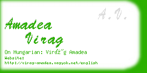 amadea virag business card